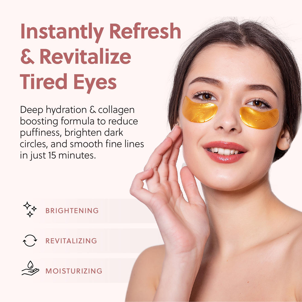 QUIA Beauty eye patches depuff before-after scene showing refreshed under-eyes