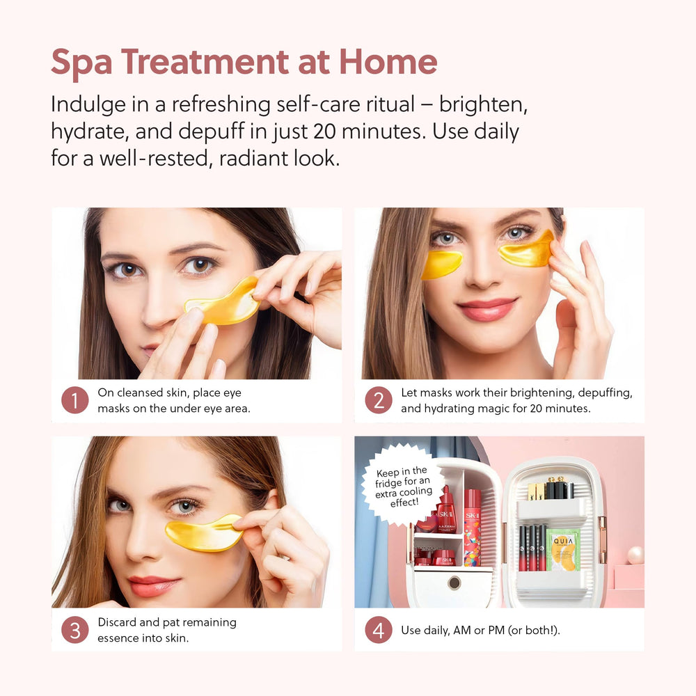 QUIA Beauty eye patches used in a morning routine for quick refresh