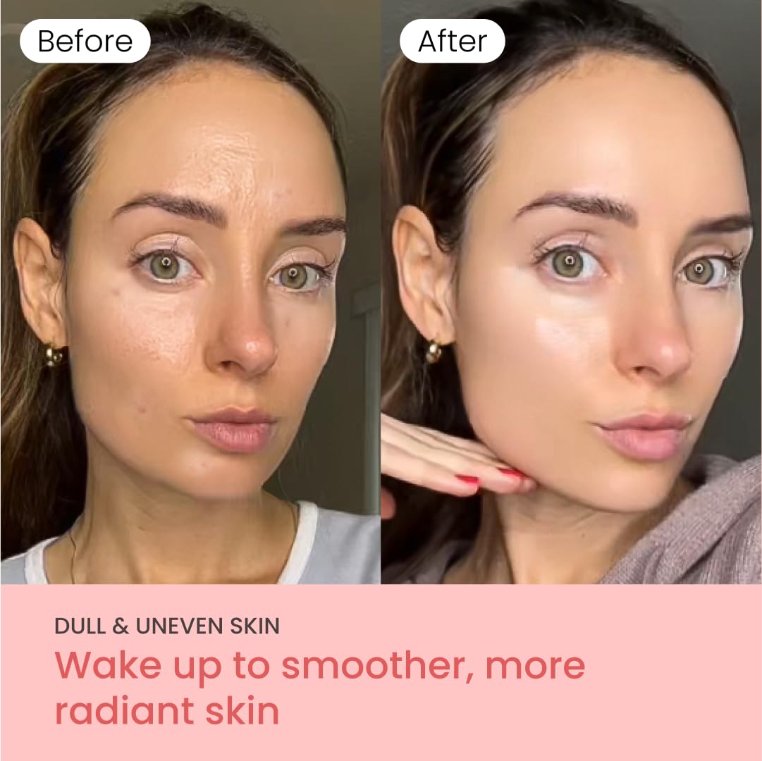 QUIA Collagen Wrapping Mask overnight peel revealing glass skin look.
