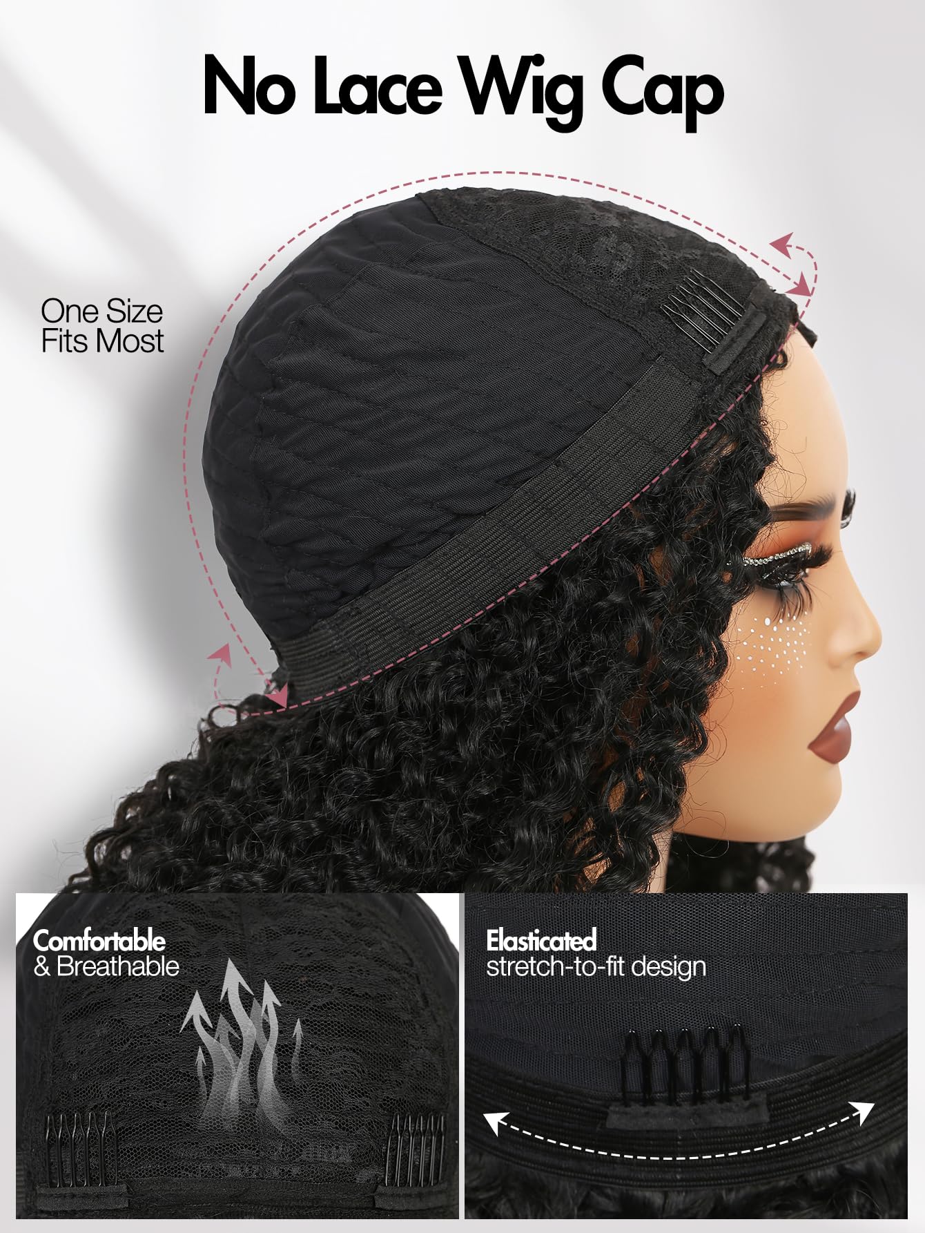 Quickwig Curly Half Wig 3in1 Multi-Look versatility for quick style changes.