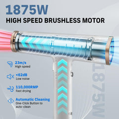 Quico blow dryer with high airflow speeds up styling