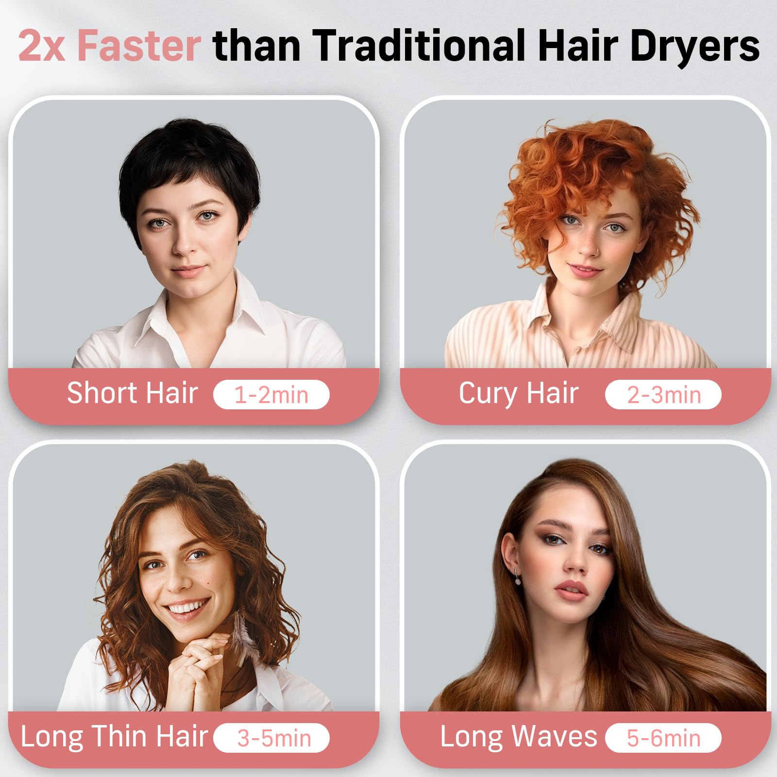 Quico hair dryer emphasizing 2 billion negative ions for smooth results