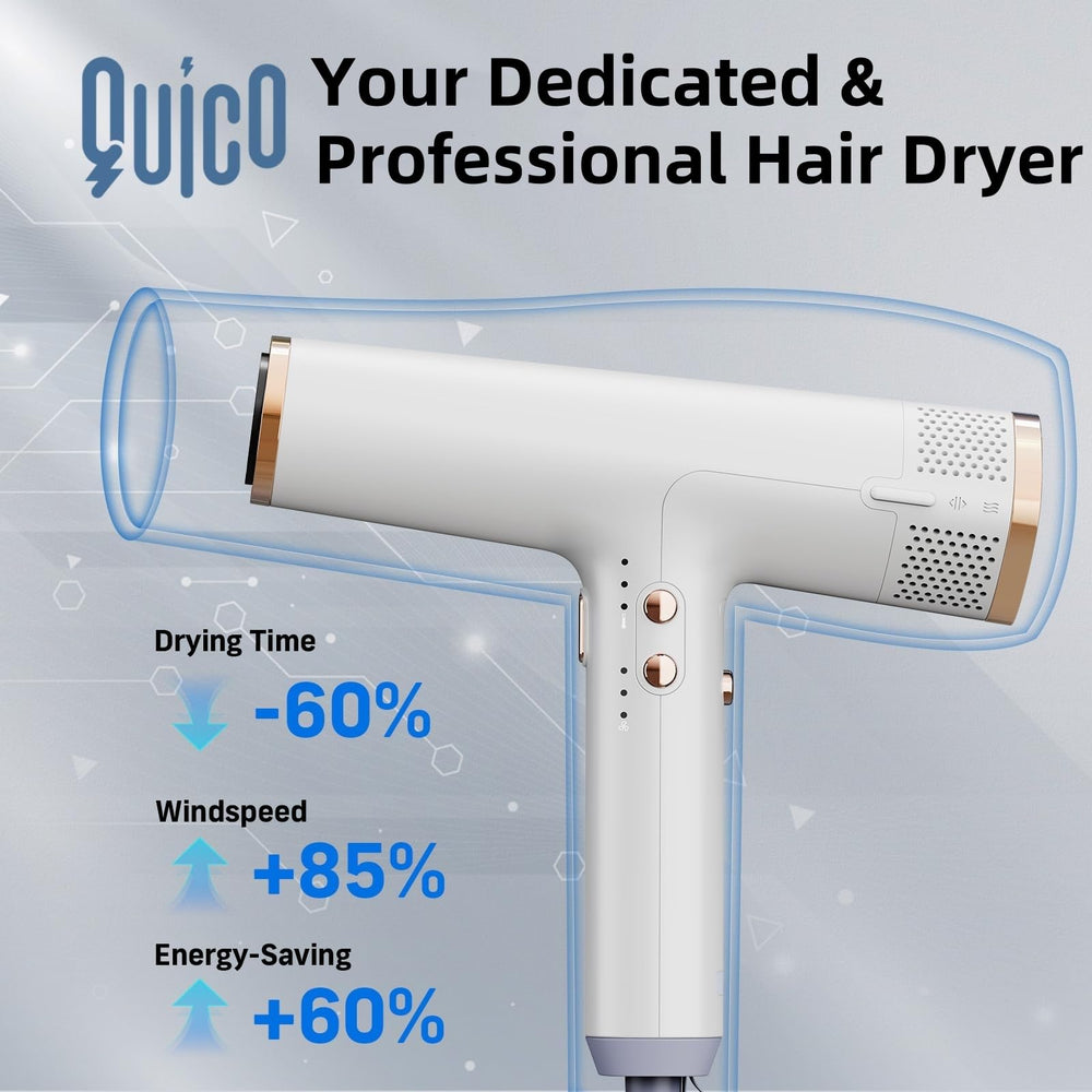 Quico hair dryer uses ionic technology to reduce static and frizz