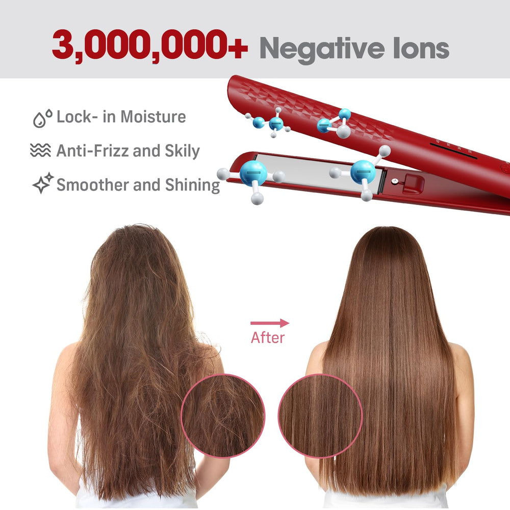 QUICO hair straightener heats in 15 seconds for quick touch-ups