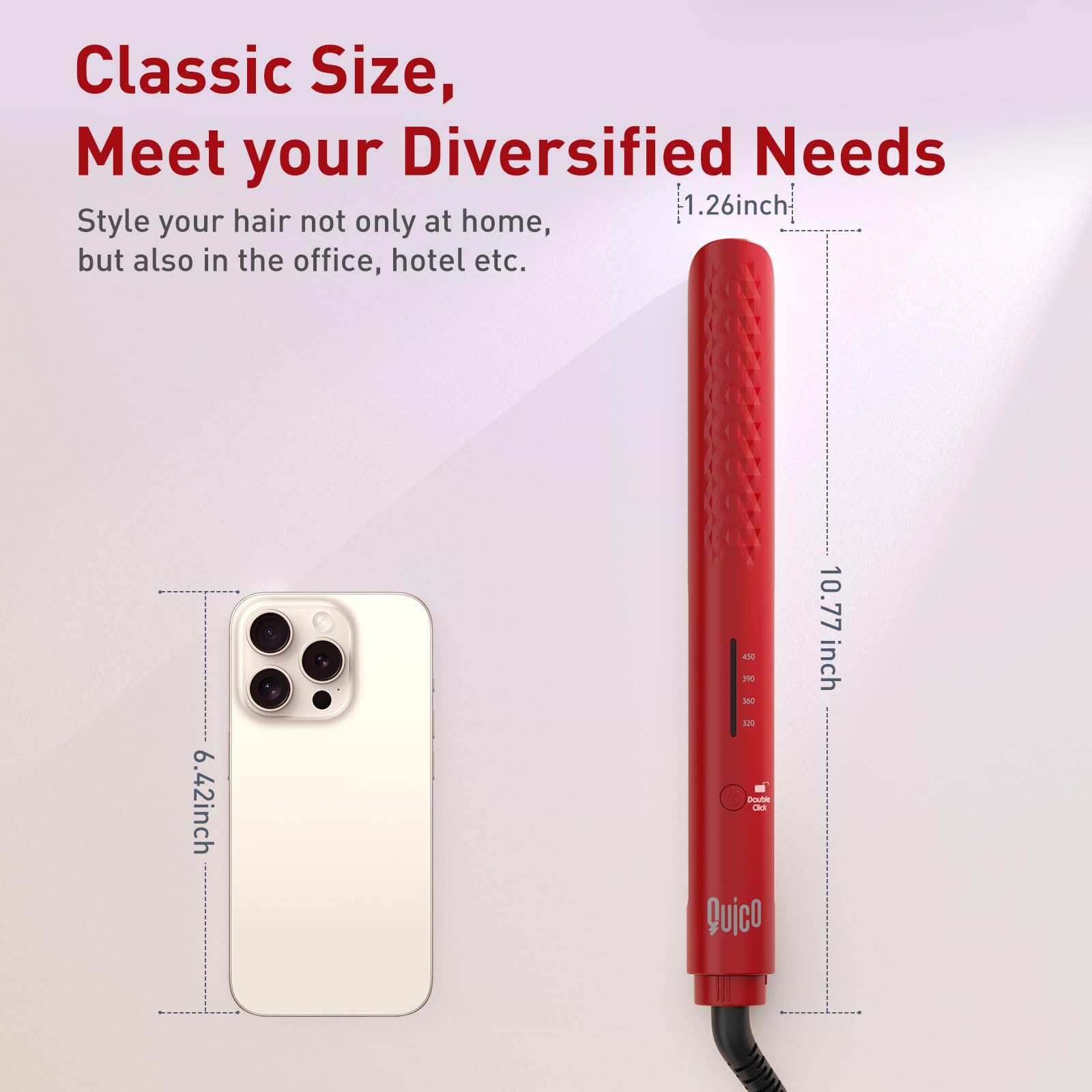 QUICO ceramic-tourmaline heating plates for smooth, frizz-free results