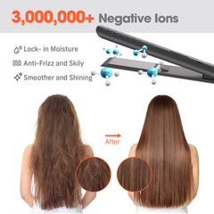 QUICO hair straightener 15-second heat-up speeds up busy mornings.