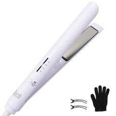 QUICO hair straightener showcasing global voltage compatibility for travel styling