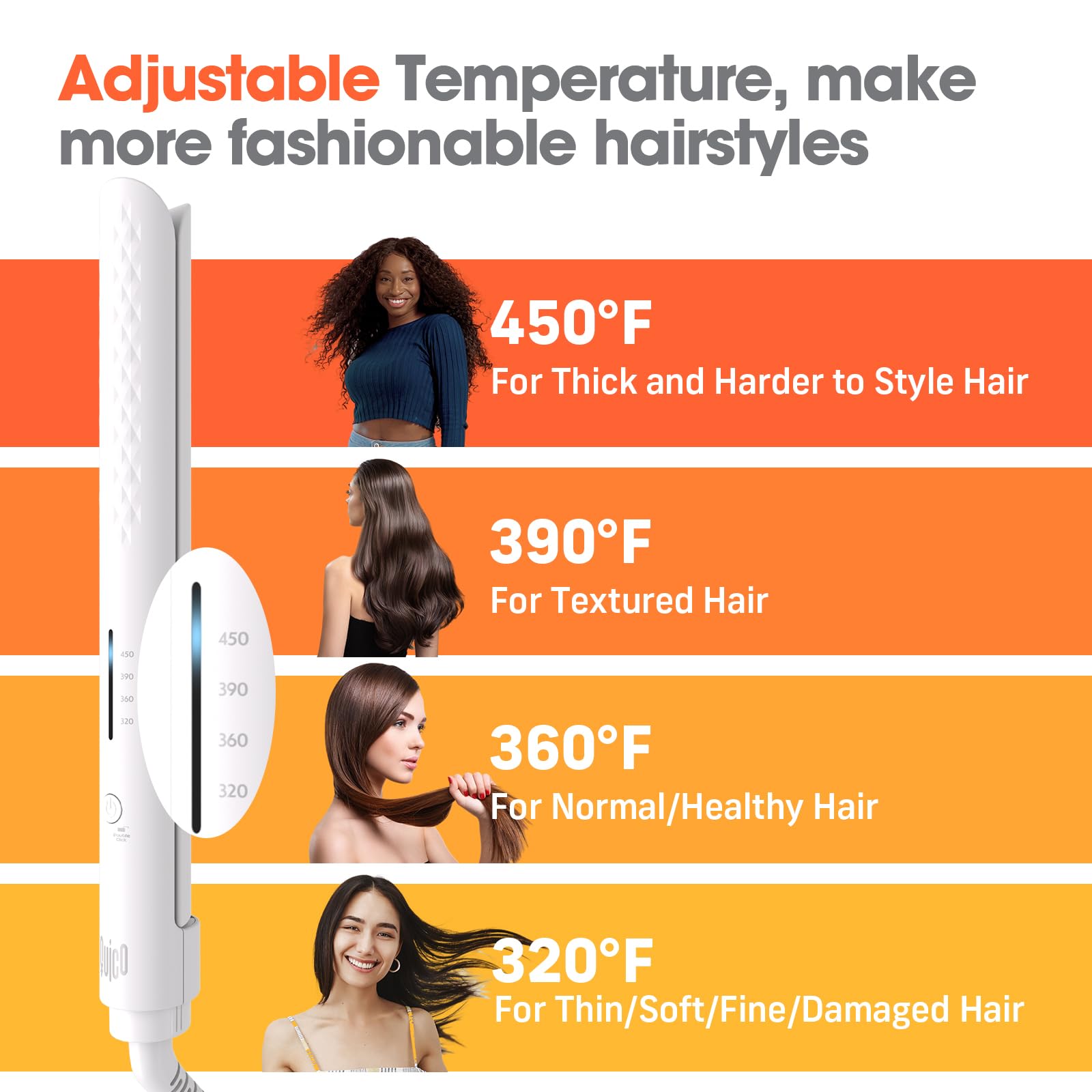 Quico Hair Straightener with glove included — safe, anti-scald styling.