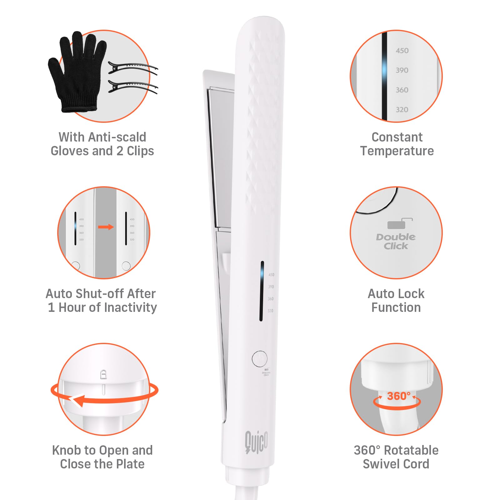 Quico Hair Straightener travel size — compact for global travel.