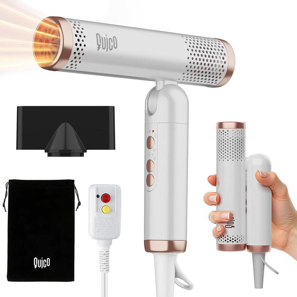 Quico travel hair dryer dual voltage ready for worldwide styling