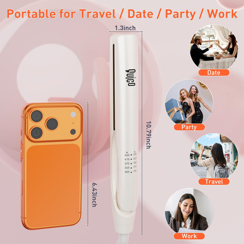 Quico Upgrade Hair Straightener with dual voltage for travel-ready styling worldwide.