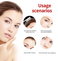Quiet&Far high-frequency wand with five parts for targeted facial areas.