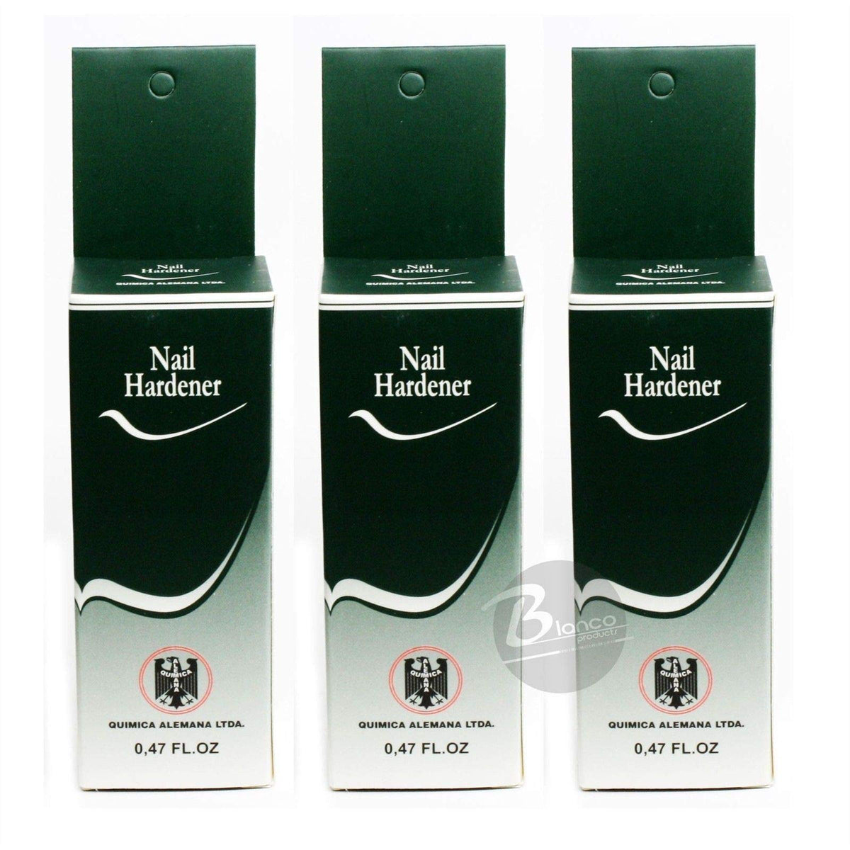Química Alemana Nail Hardener pack bottles for stronger nails in a multi-pack
