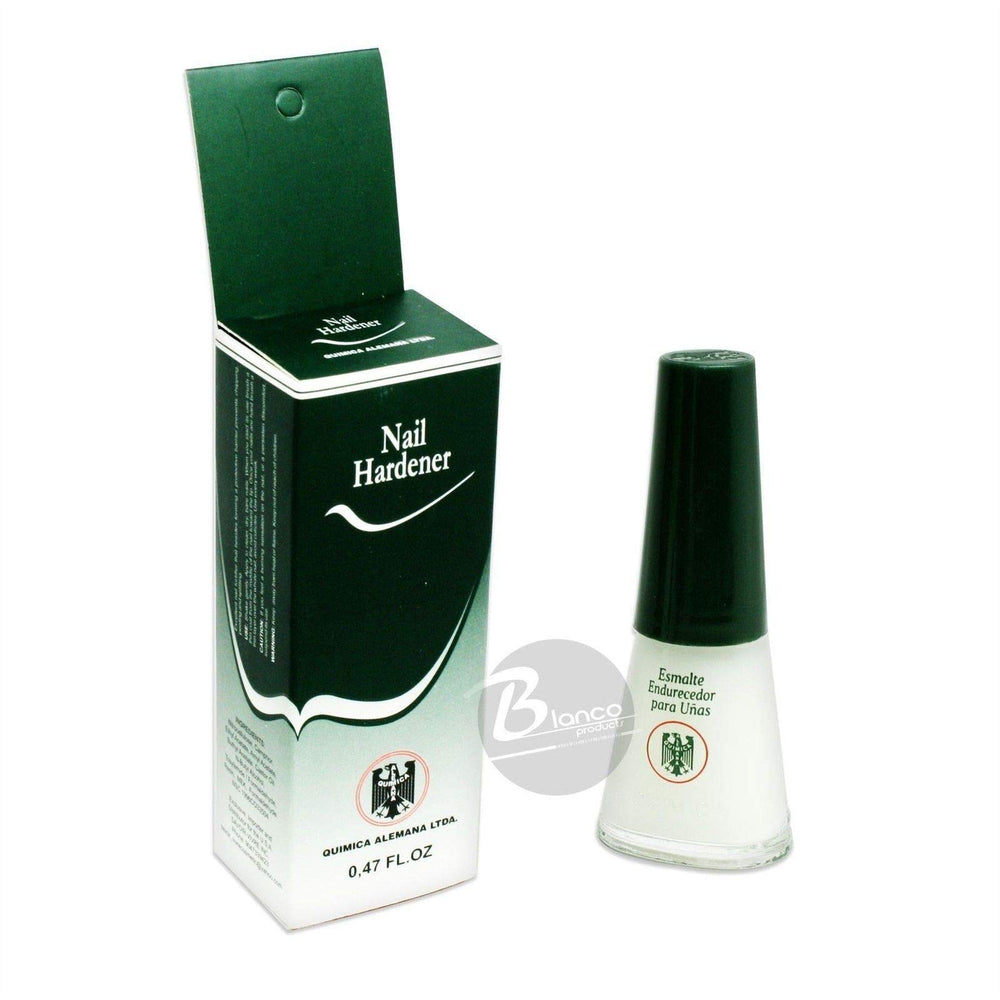 Química Alemana nail care packaging shows two-bottle set for long-term care