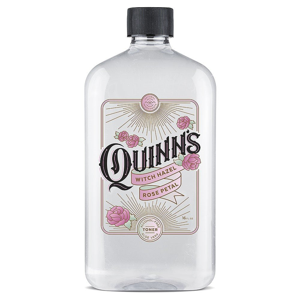 Quinn's Alcohol-Free Witch Hazel Rose bottle for gentle cleansing and refreshing skin.
