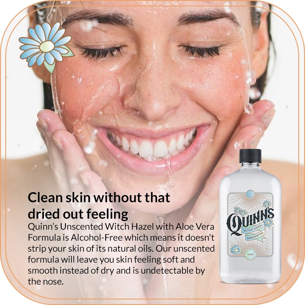 Quinn's Organic Aloe Vera emphasis highlights parabens-free, gentle skin nourishment.