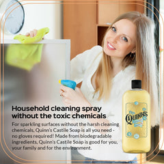 Quinn's Organic vegan ingredients image highlights plant oils powering eco-friendly cleaning