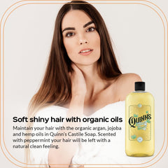 Quinn's Pure Castile Peppermint body-wash offers refreshing cleansing with cooling fragrance