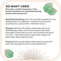 Quinn's Pure Castile Peppermint shampoo cleanses gently with a soothing scent