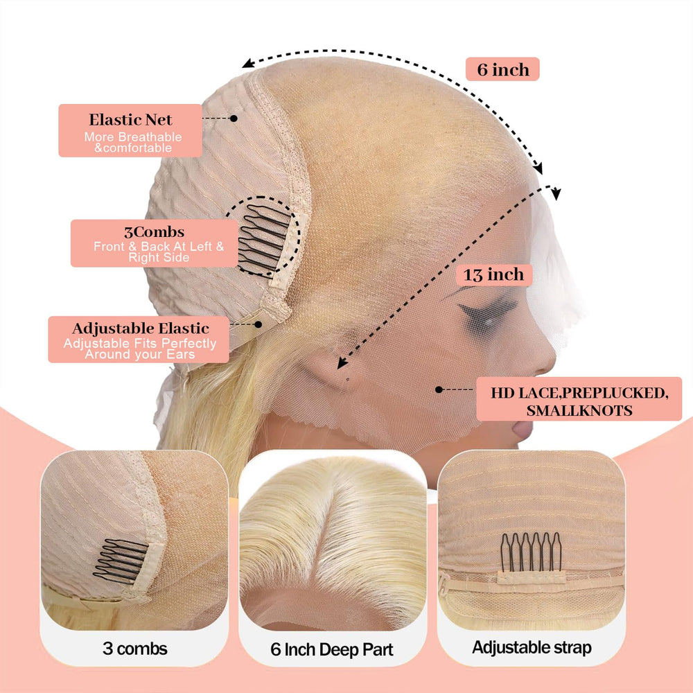 Quiport 613 lace front wig pre-plucked baby-hair perimeter creates a natural hairline.