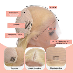 Quiport 613 lace front wig pre-plucked baby-hair perimeter creates a natural hairline.