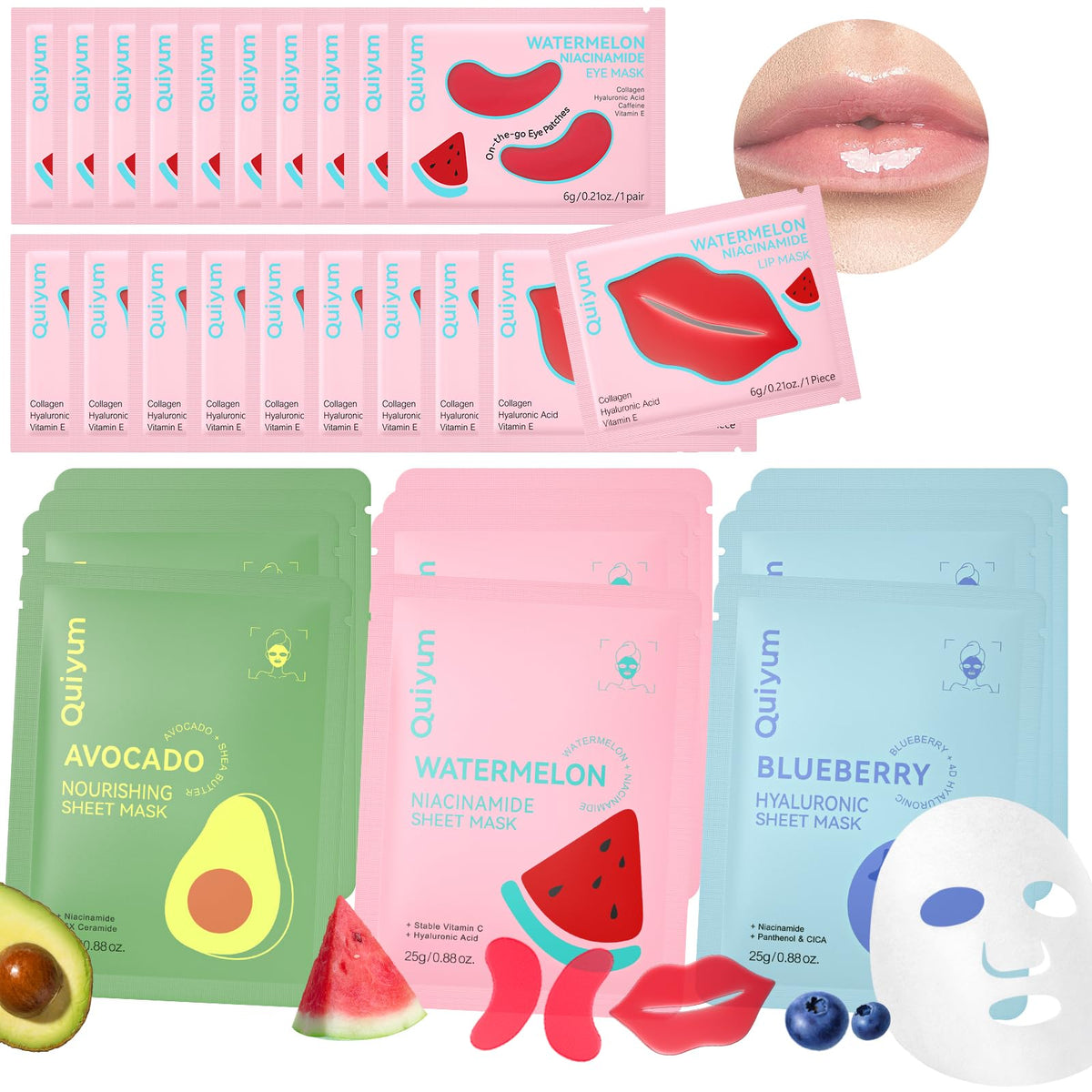 QUIYUM fruit masks eye masks close-up for refreshed eye area hydration