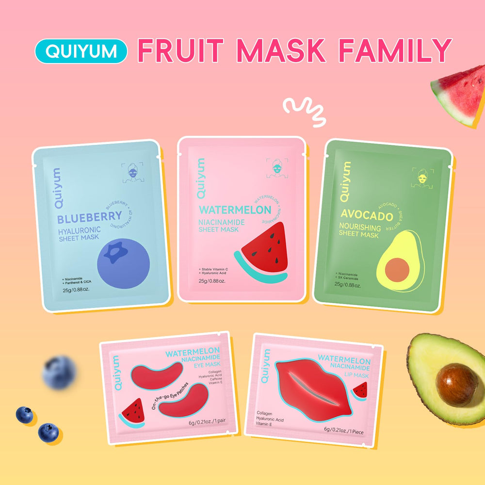 QUIYUM compact 32-mask set showcases versatile skincare routine