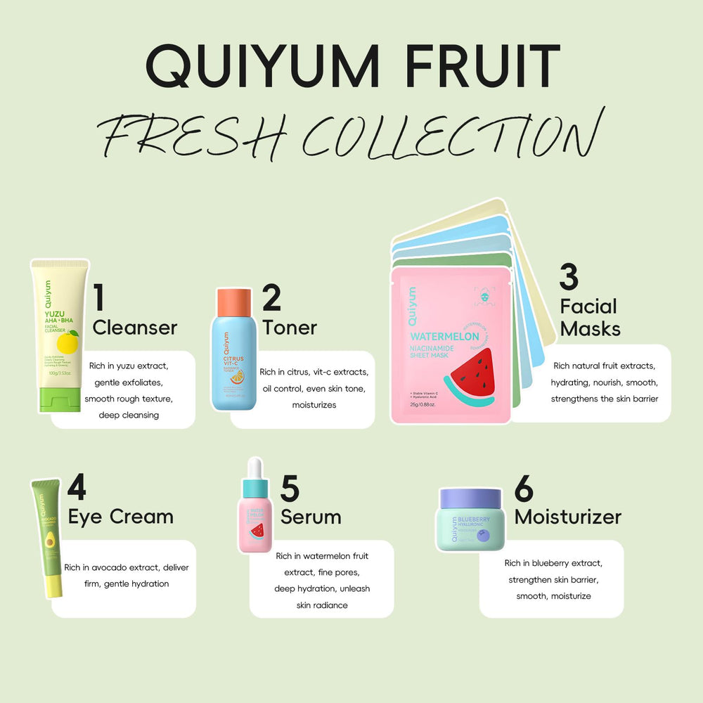 QUIYUM watermelon serum dropper dispensing hydrating formula for dewy skin