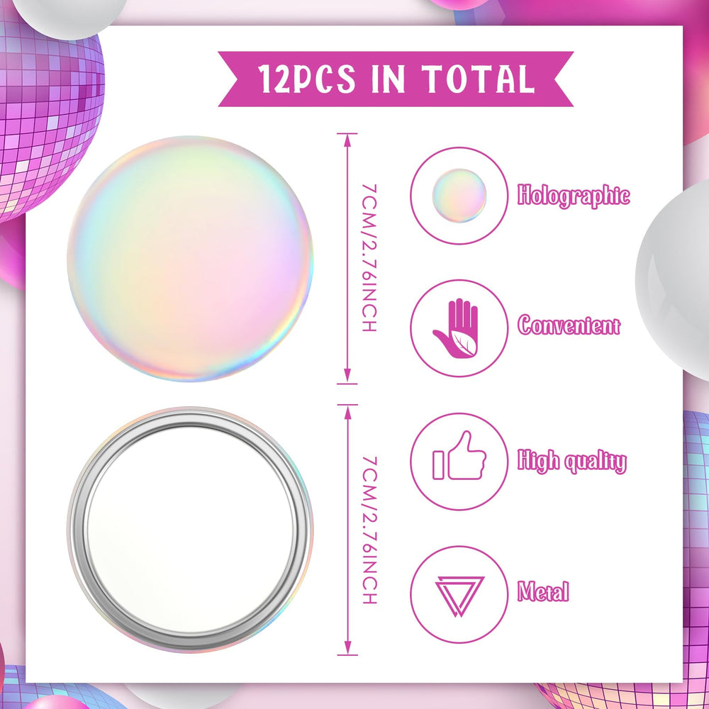 Qunclay holographic iridescent mirror closeup—vivid reflections for on-the-go touch-ups.