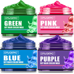 QUNGCO purple hair color wax swatch offers bold, washable color for cosplay and parties.