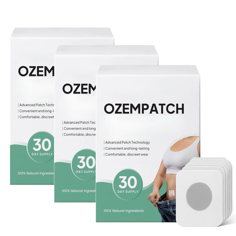 QUOLYVATE Ozem patch packaging with three boxes for a 30-day discreet routine.
