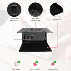 QUTUNI nail dryer cool-air mode illustrates skin-friendly polish setting.