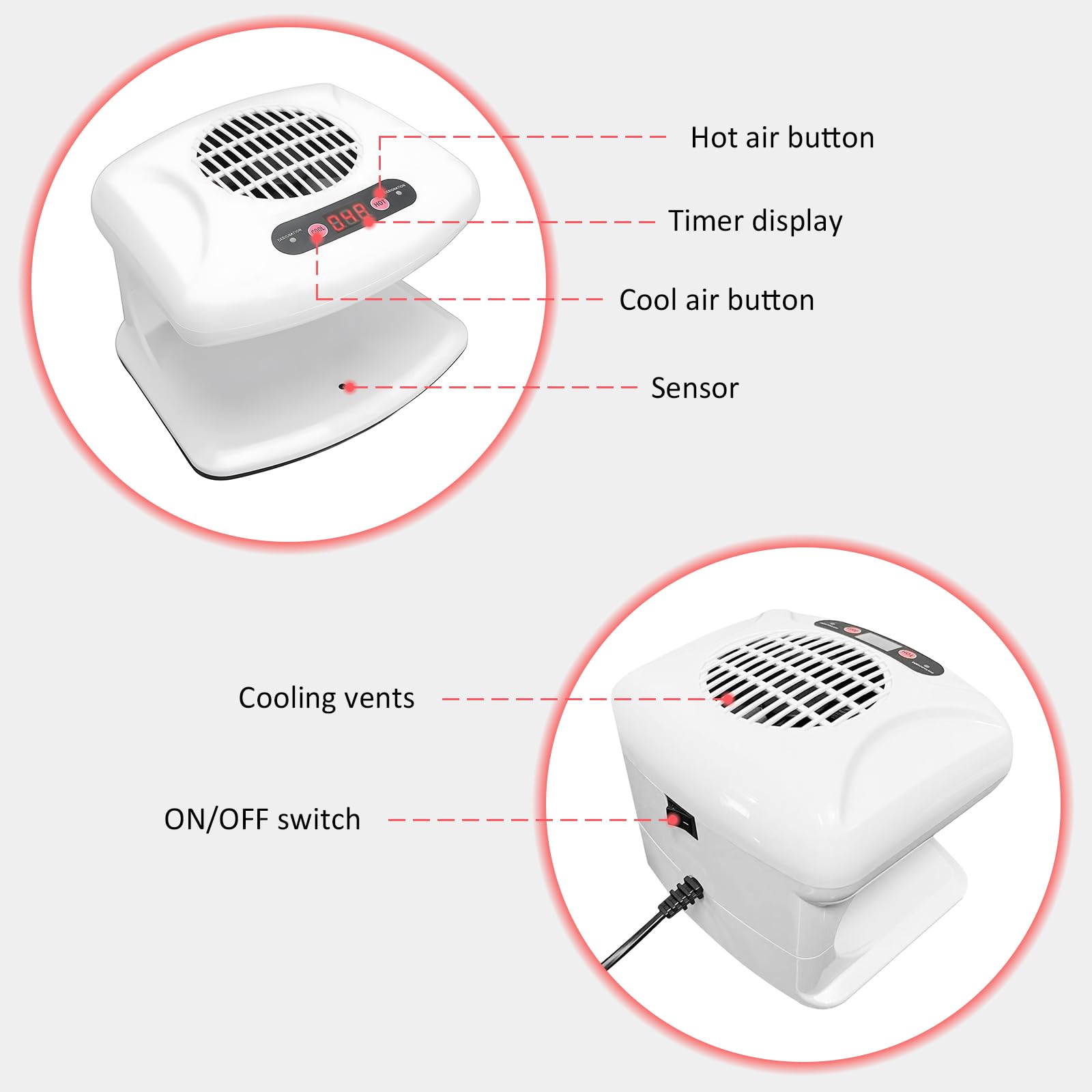 QUTUNI nail dryer drying regular polish quickly and evenly.