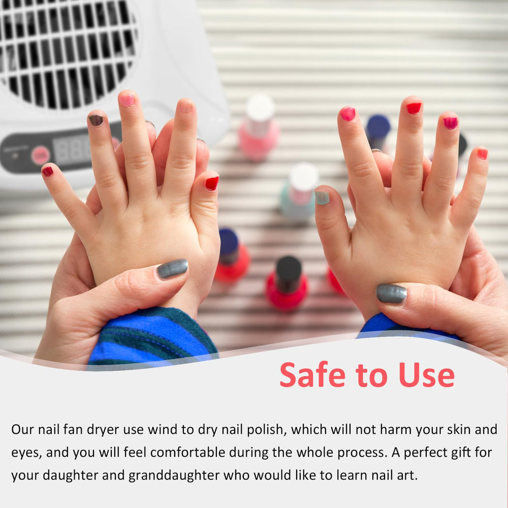 QUTUNI nail dryer hot and cool air modes for versatile comfort.