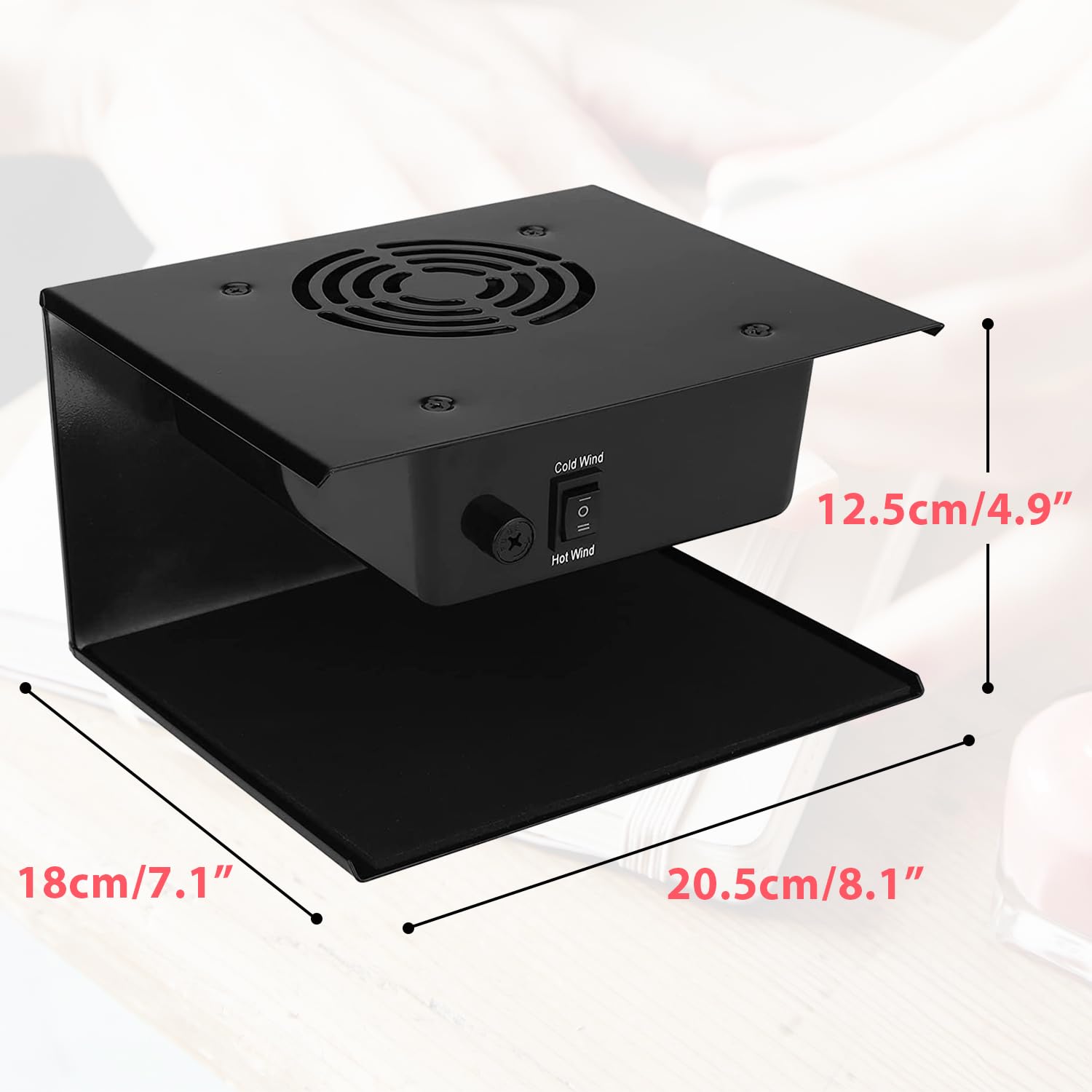 QUTUNI nail dryer large drying space enables two-hands or feet drying.