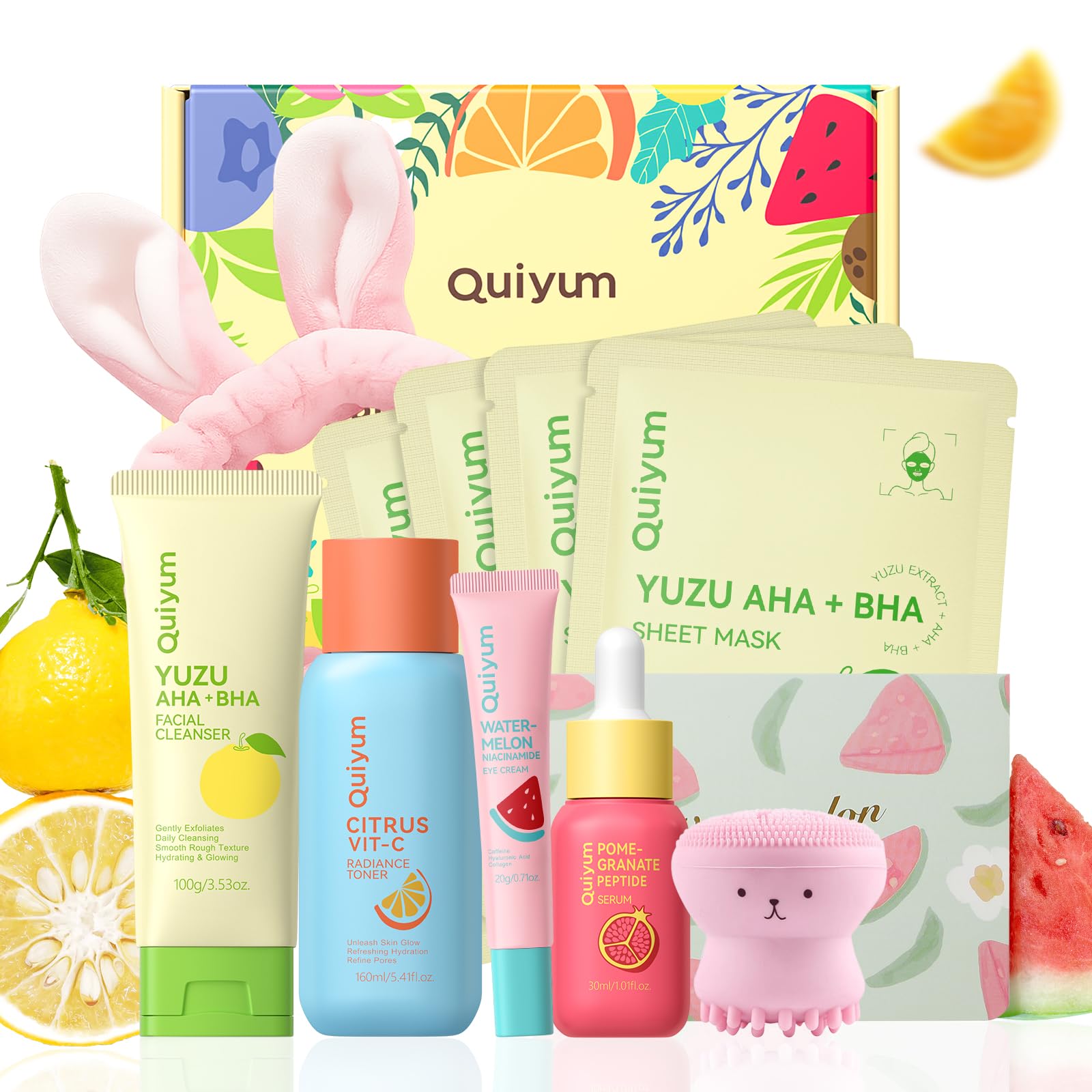 QUIYUM Yuzu Salicylic Acid Cleanser pour cleanses pores and controls oil.