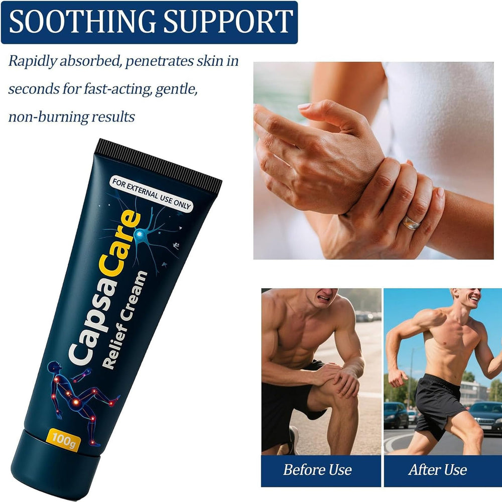 QUZOYU Capsacare-cream-application shows massage-ready texture for smooth, focused relief.