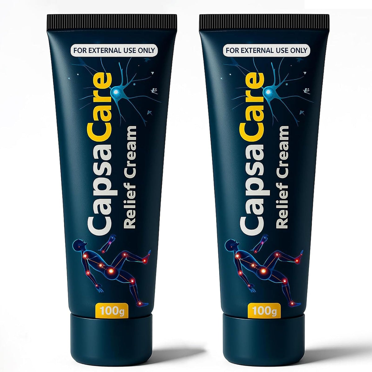 QUZOYU Capsacare cream bottle highlighting compact packaging for targeted relief.
