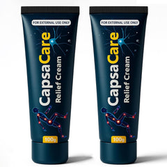 QUZOYU Capsacare cream bottle highlighting compact packaging for targeted relief.