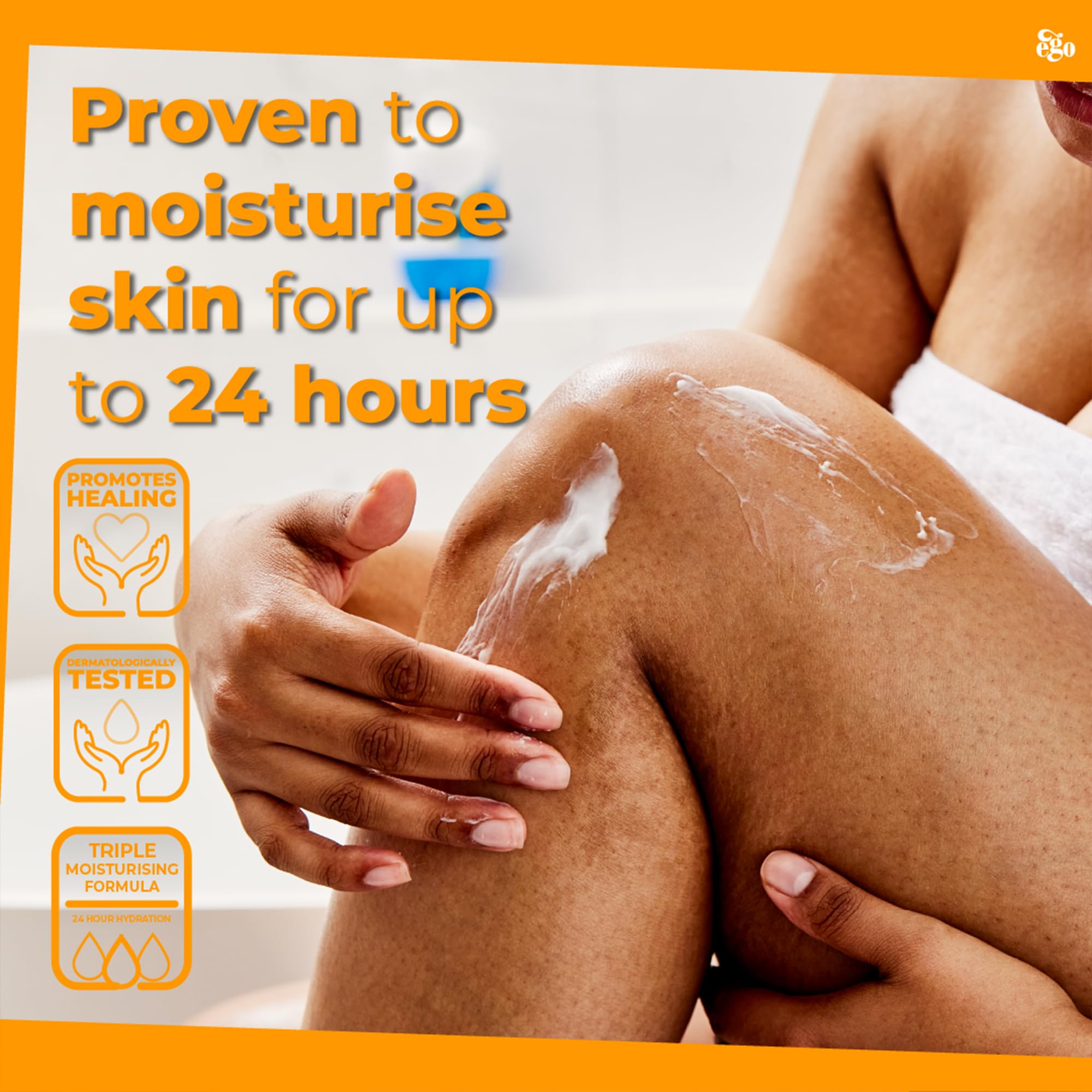 QV Cream night routine application scene for post-bath hydration.