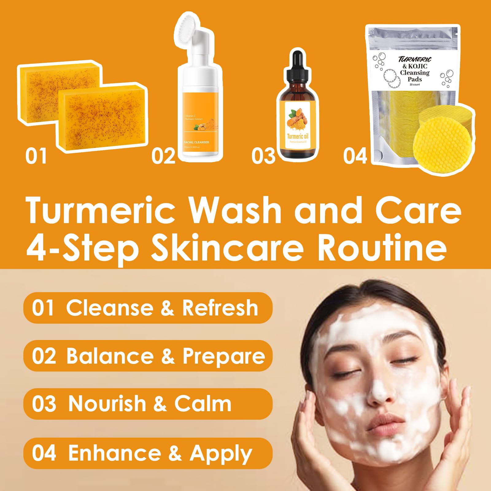 qvkzl exfoliating-pads-turmeric promotes gentle exfoliation.