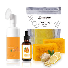 qvkzl turmeric-face-wash-foaming-brush aids gentle daily cleansing.
