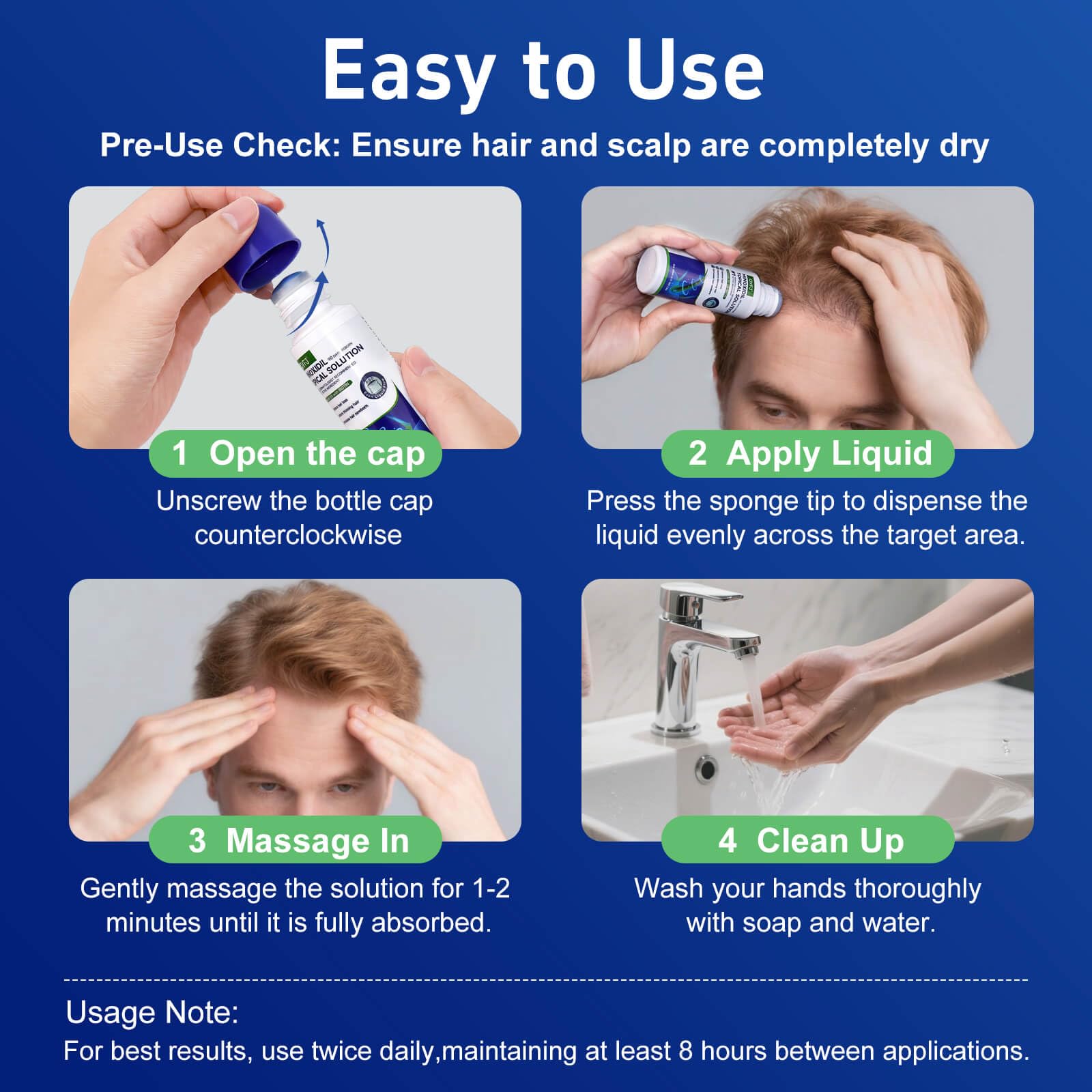 QYFJ minoxidil bundle on shelf showing eight-month supply.