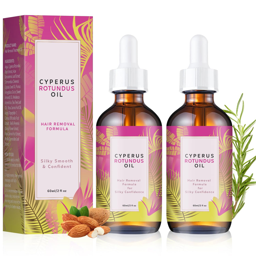 Qynar Cyperus Rotundus Oil bottle close-up for skin nourishment.