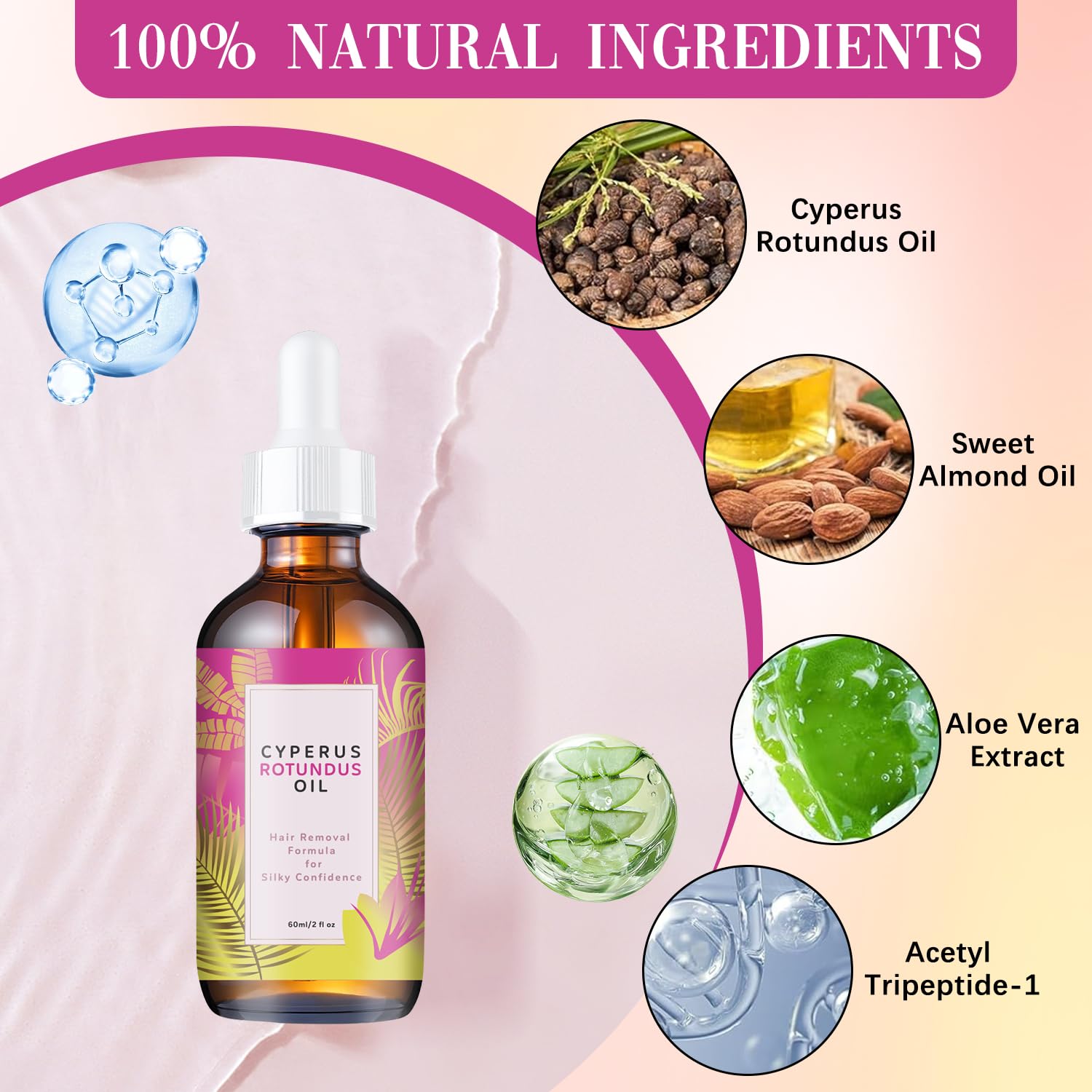 Qynar Cyperus Rotundus Oil armpit-area application for smooth skin.
