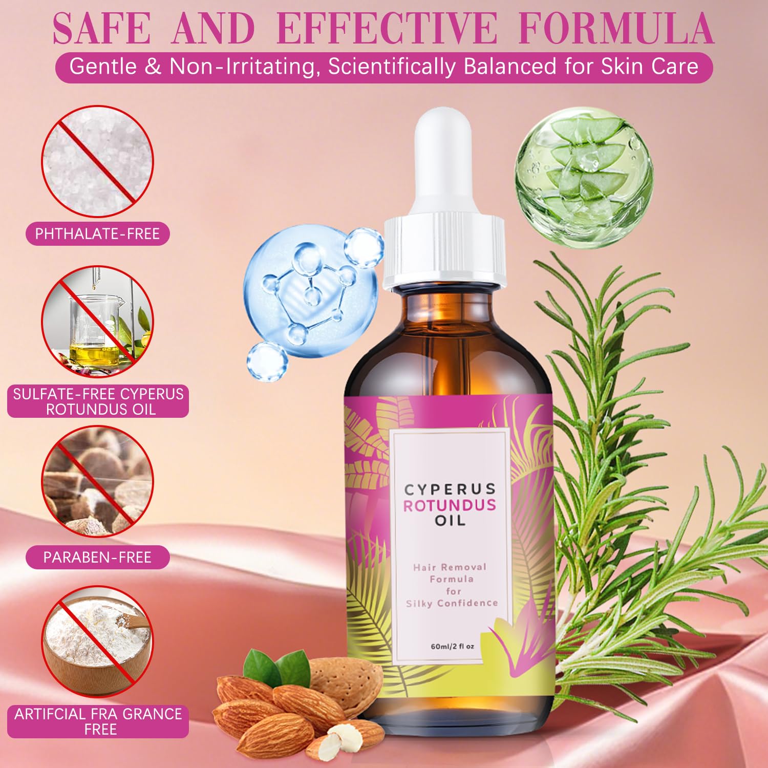 Qynar Cyperus Rotundus Oil drops on hand for easy application.