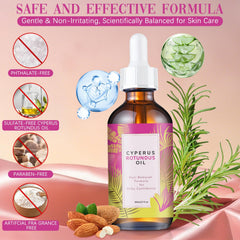 Qynar Cyperus Rotundus Oil drops on hand for easy application.