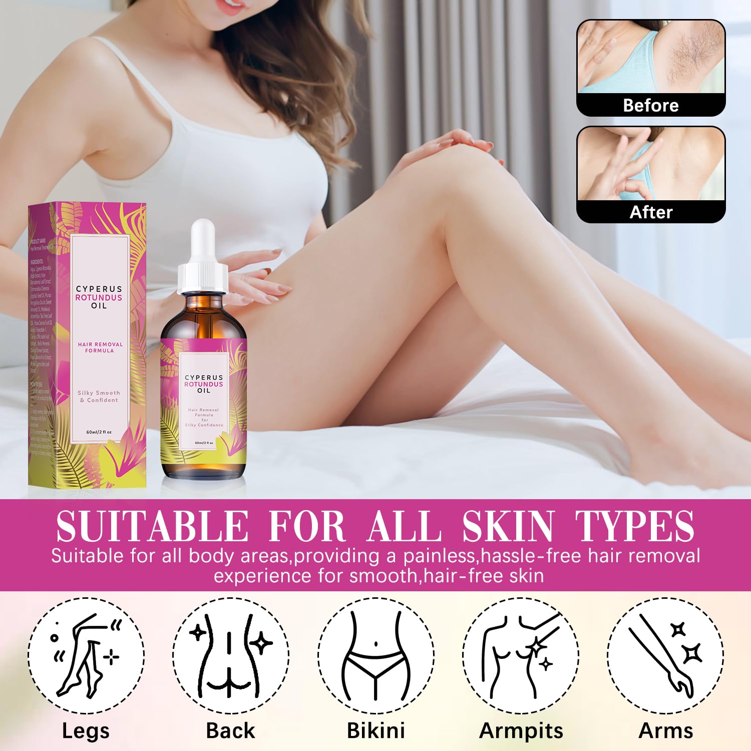 Qynar Cyperus Rotundus Oil for face and body use, nourishing skin.