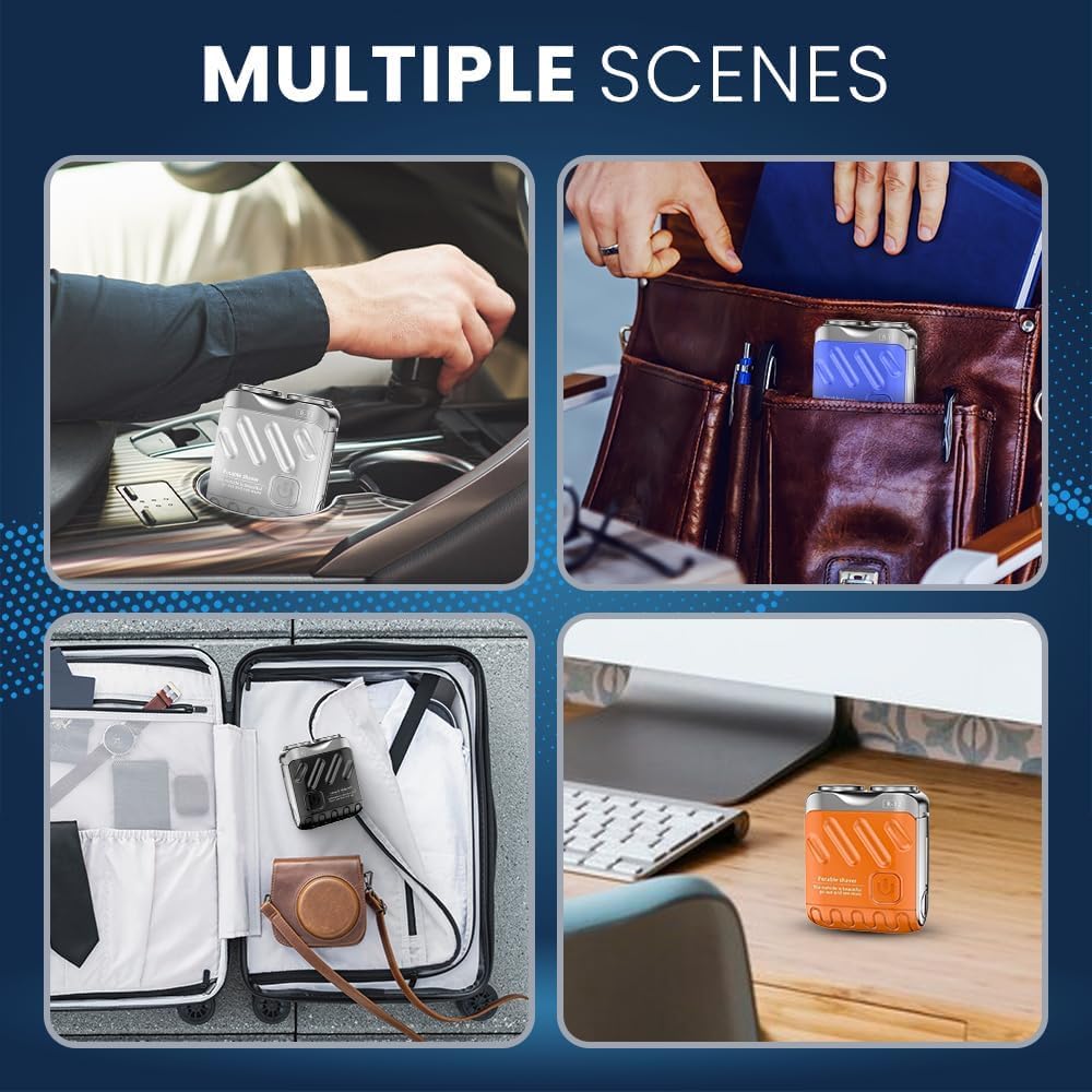 R-12 Luggage Electric Shaver USB charging enables quick power on the go.