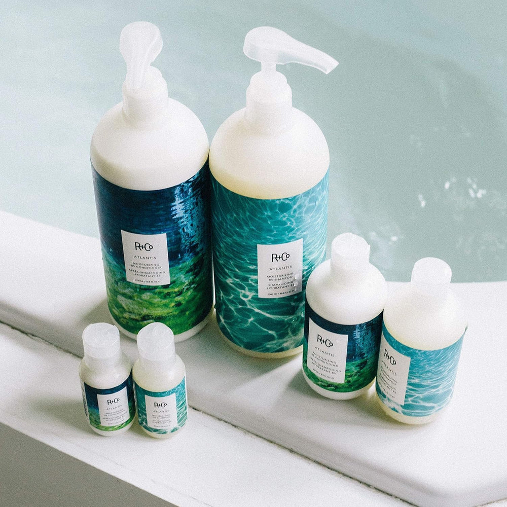 Damp hair with Atlantis indicates moisture balance and improved manageability